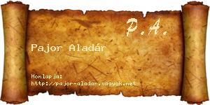 Pajor Aladár névjegykártya